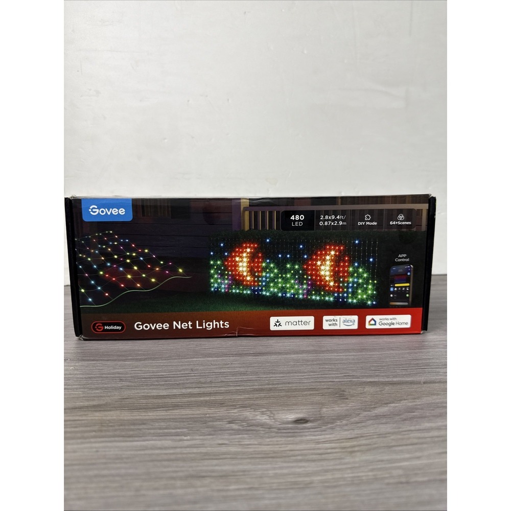 Govee Outdoor Net‎ Lights  2.8 x 9.4ft with RGBIC and DIY Functions, 480 LEDs